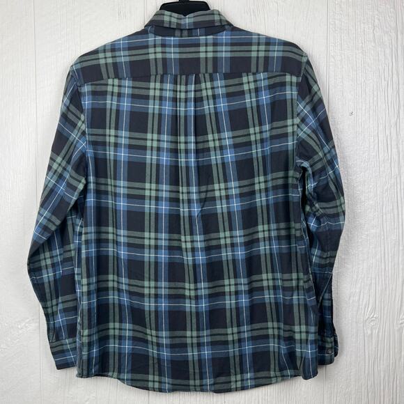 ROWM Flannel shirt men’s Large button up long sleeve blue plaid - Picture 7 of 7